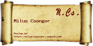 Milus Csongor névjegykártya